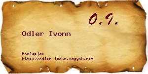 Odler Ivonn névjegykártya